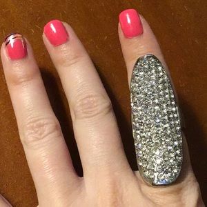 Long silver and crystal ring Sale 3 for $20